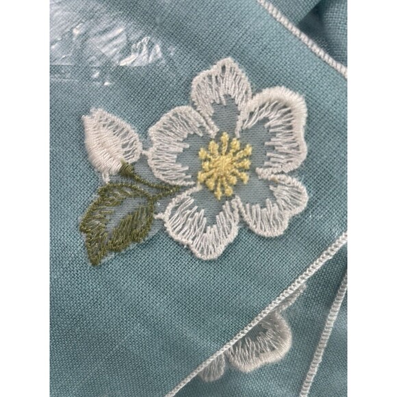 Vintage Majestic BLOSSOM Tablecloth & 4 Napkin Set Cottage Blue Flowers 52"x70" - Picture 2 of 5